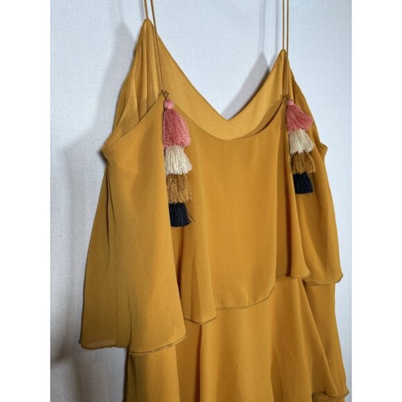 SHOW ME YOUR MUMU Suarez Tassel Harvest Moon Tiered Ruffled Dress Boho Small - Picture 7 of 8